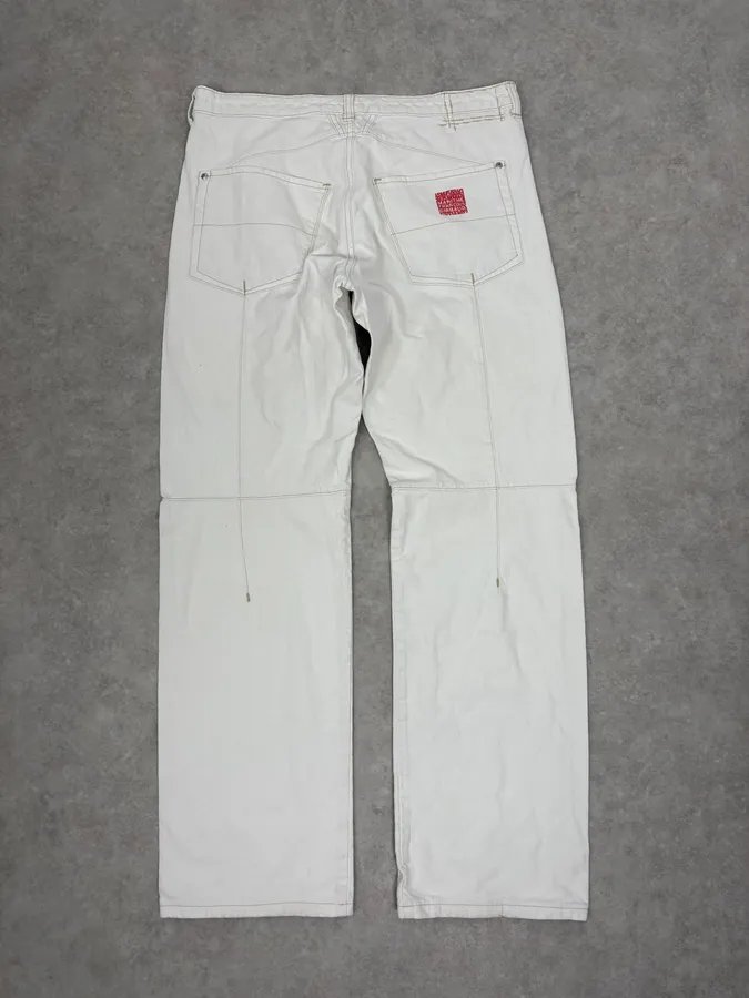 2000s Marithé + François Girbaud White Denim Jeans - Image 7