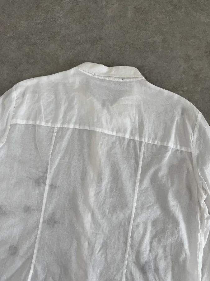 2000s Marithé + François Girbaud White Embroidered Stars Shirt - Image 6