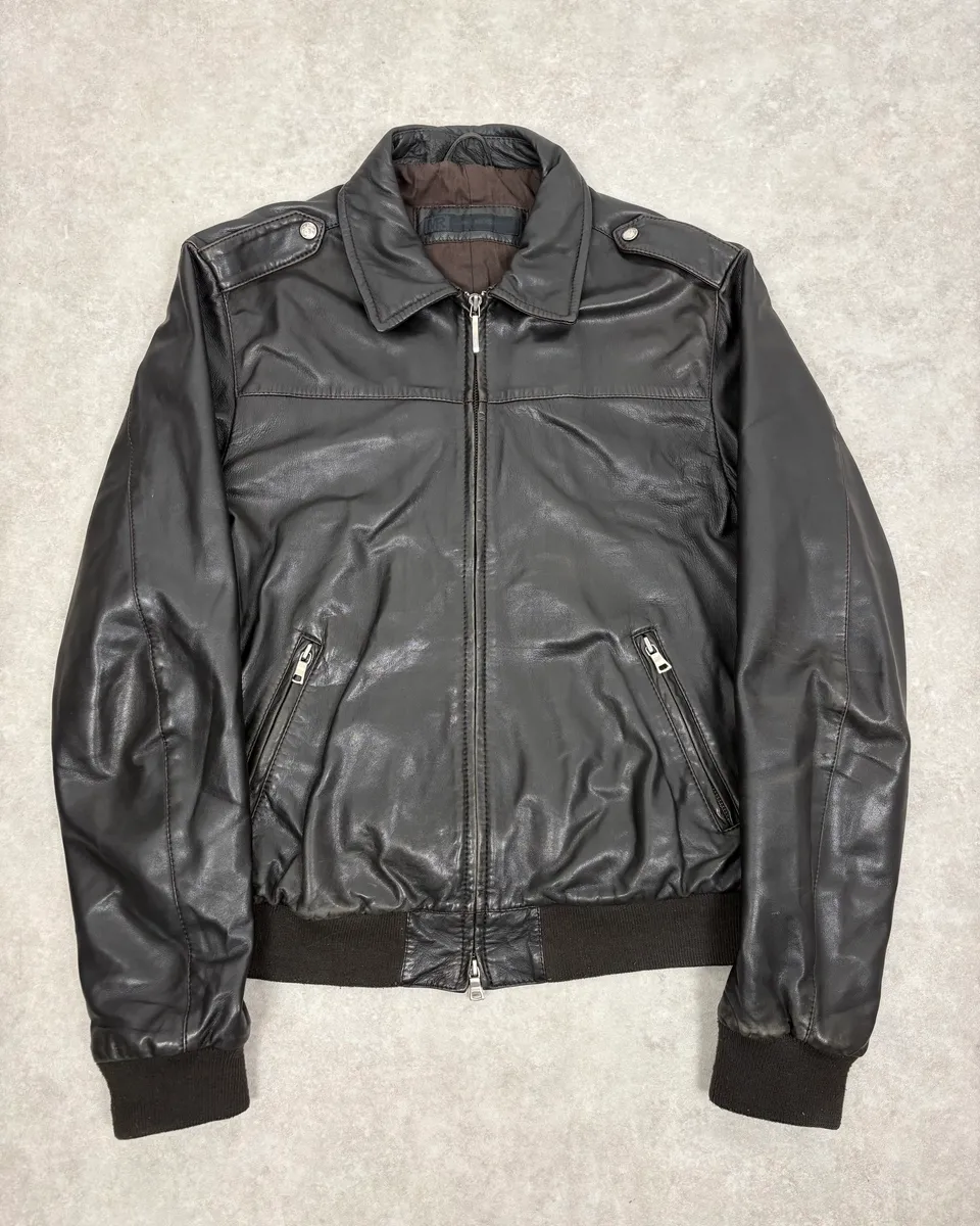 2000s Massimo Rebecchi Black Classy Leather Jacket