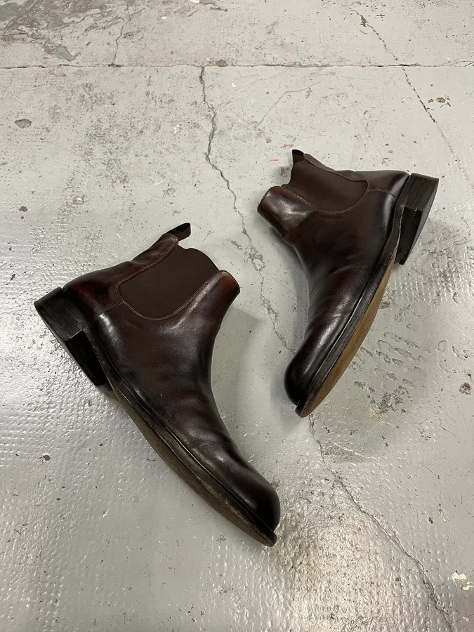 2000s Massimo Rebecchi Brown Leather Ankle Boots - Image 2