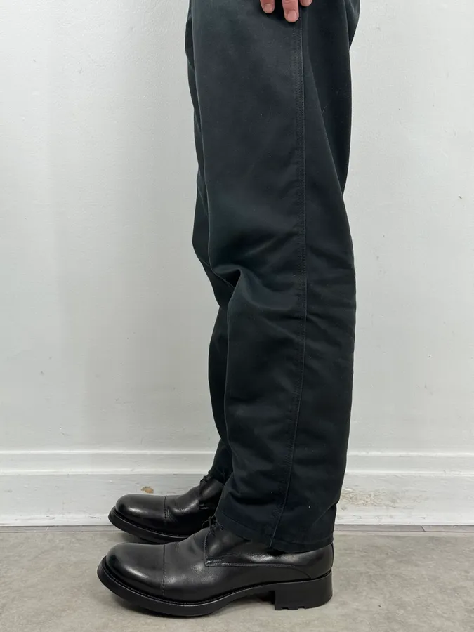 2000s Miu Miu Black Leather Combat Boots - Image 3
