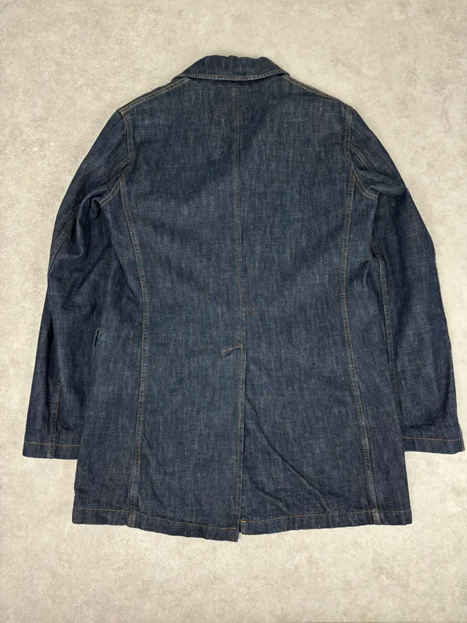 2000s Miu Miu Blue Navy Denim Buttoned Jacket - Image 5