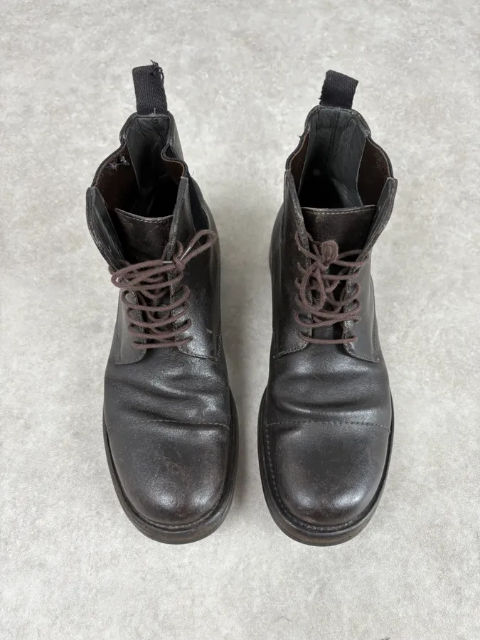 2000s Miu Miu Dark Brown Premium Leather Boots - Image 2