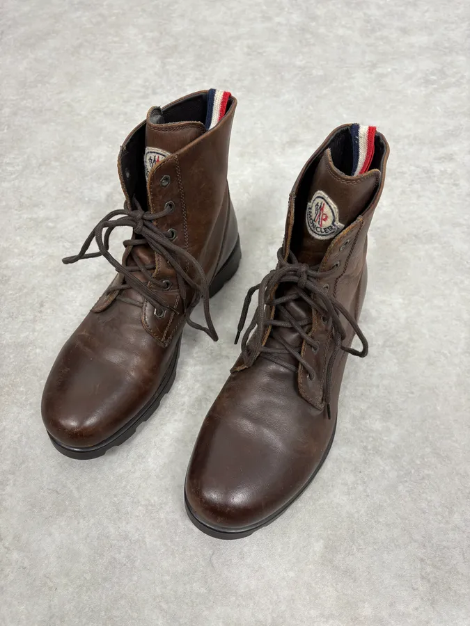 2000s Moncler Brown Leather Boots - Image 3