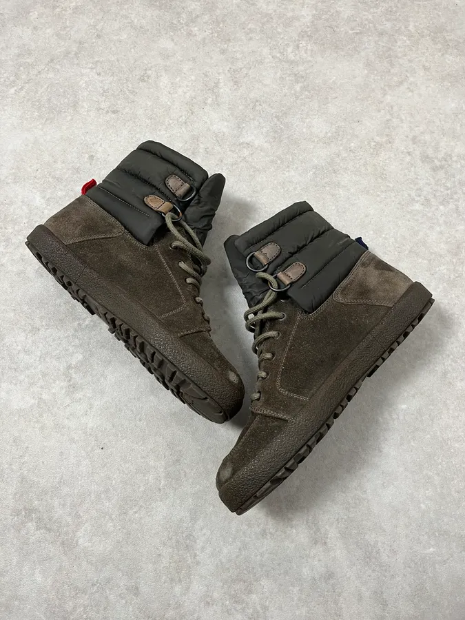 2000s Moncler Khaki Leather Boots - Image 7