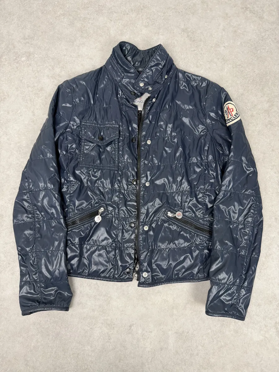 2000s Moncler Navy Light Windbreaker Jacket - Image 4