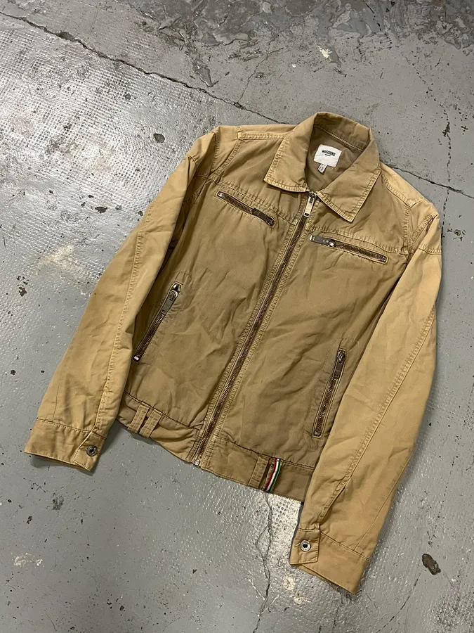 2000s Moschino Beige Utility Italian Jacket - Image 4