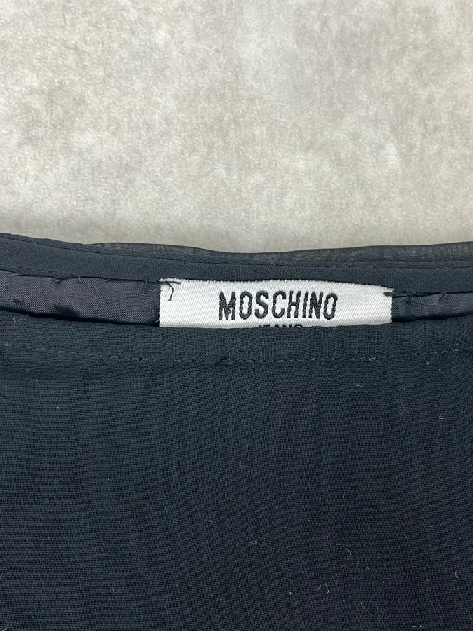 2000s Moschino Black Leaves Skirt - Image 11