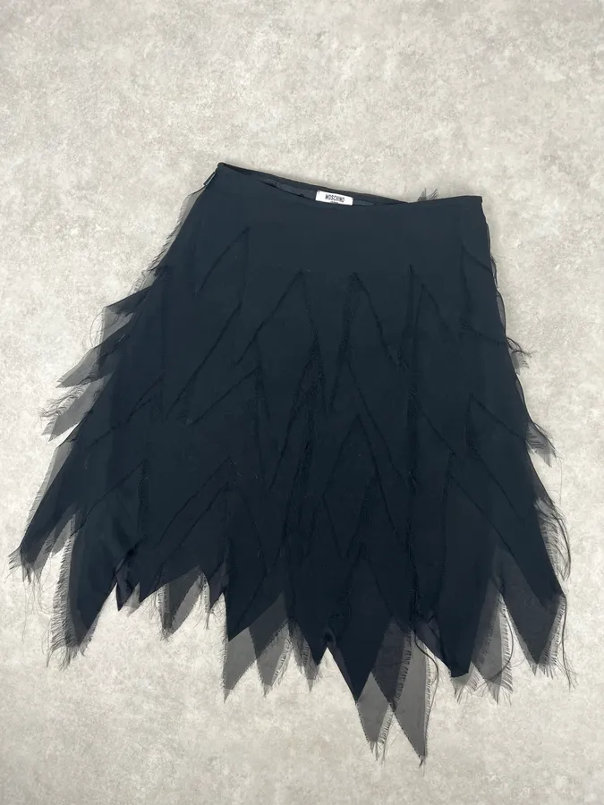 2000s Moschino Black Leaves Skirt - Image 5