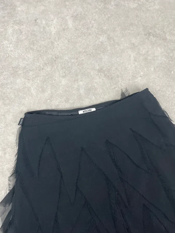 2000s Moschino Black Leaves Skirt - Image 6