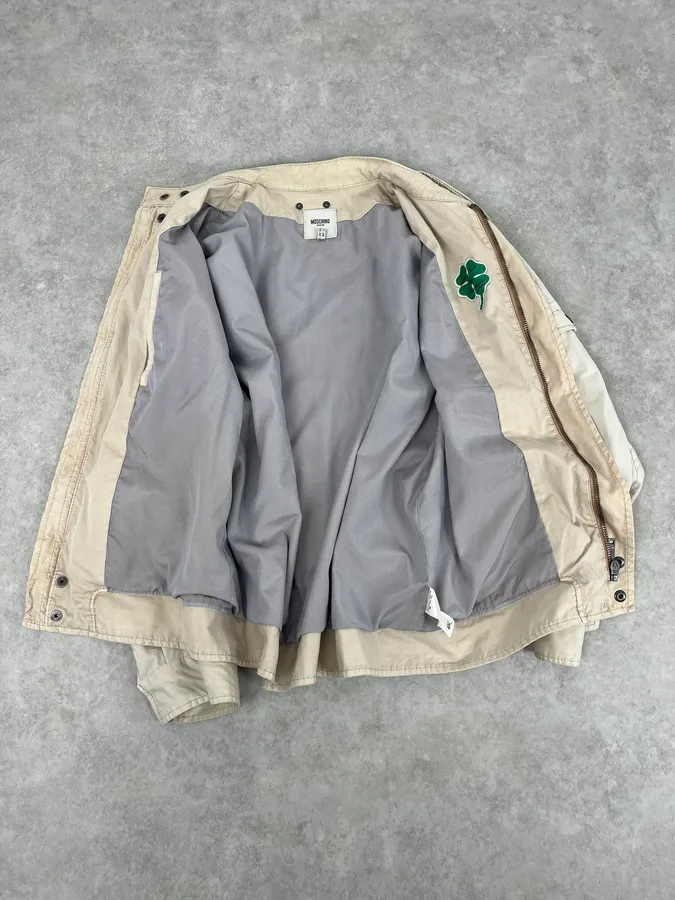 2000s Moschino Cargo Beige Jacket - Image 8