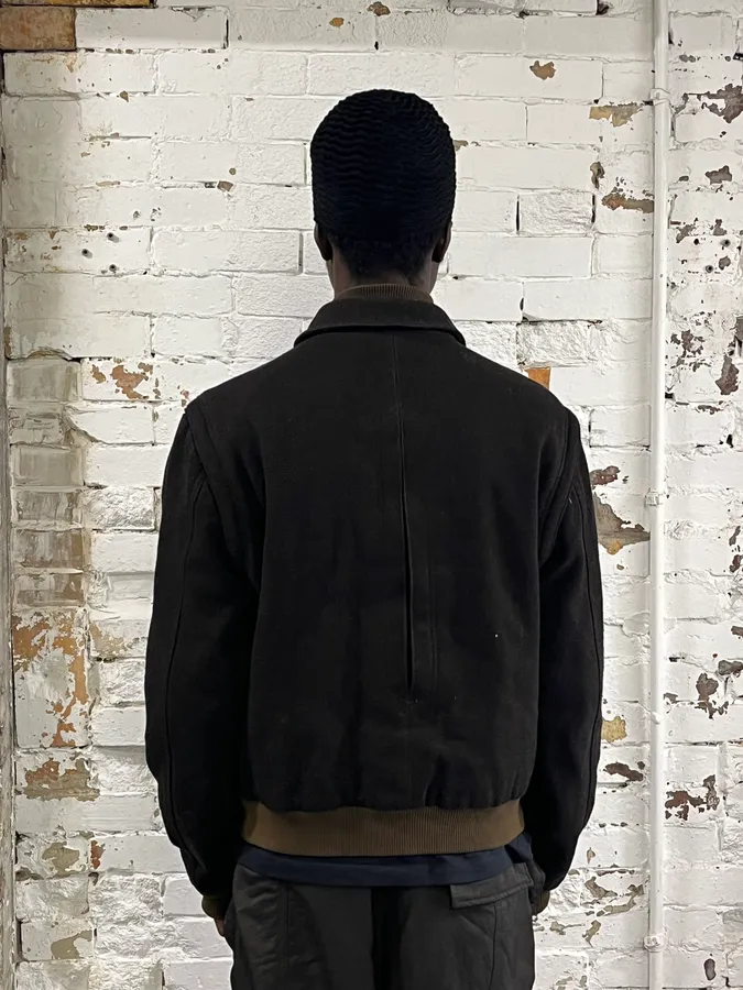 2000s Moschino Dark Brown Wool Bomber Jacket - Image 3