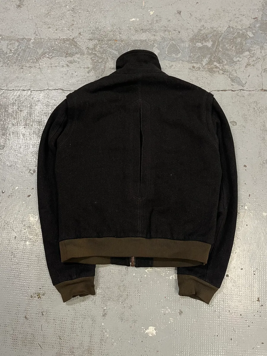 2000s Moschino Dark Brown Wool Bomber Jacket - Image 7