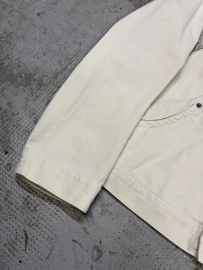 2000s Moschino Eroded Creamy White Buttoned Jacket - Image 8