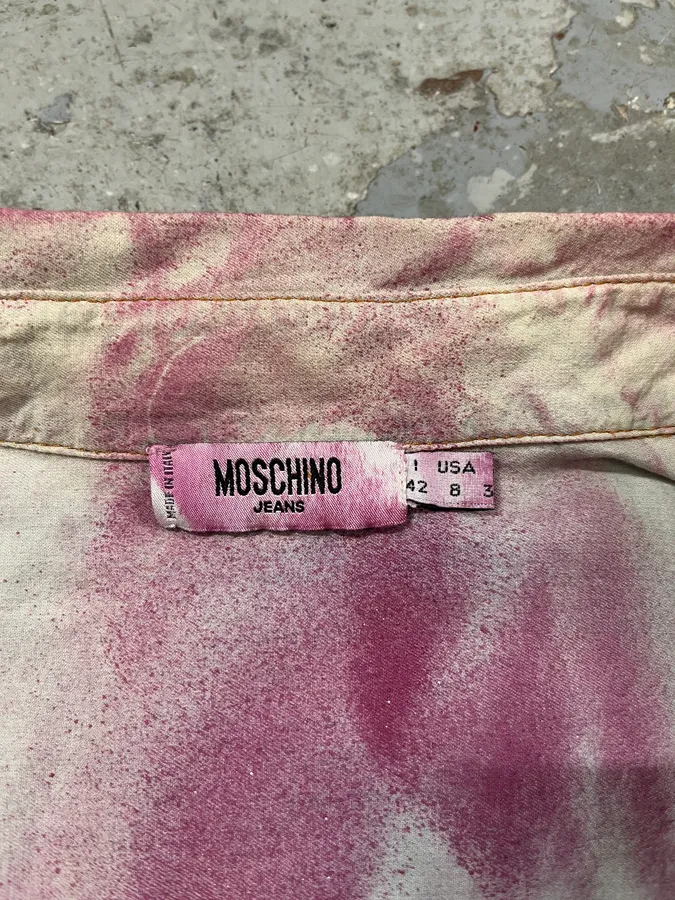 2000s Moschino Gradient Pink & Blue Shortsleeve Shirt - Image 6
