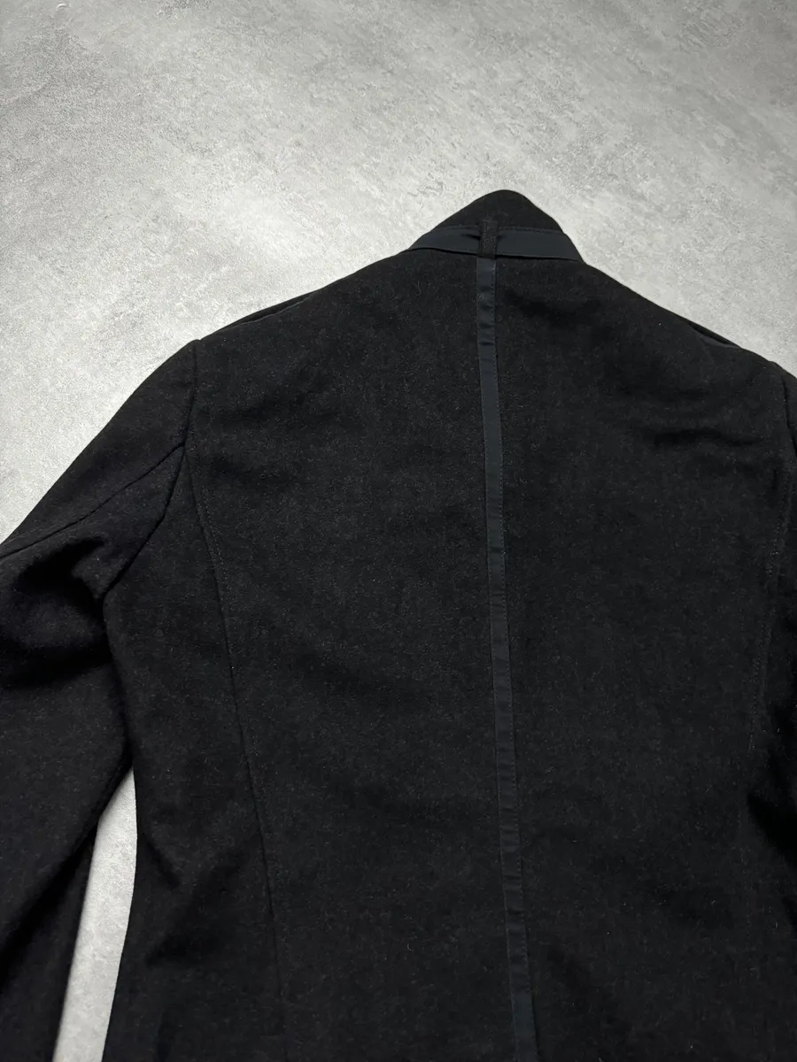 2000s Moschino Imperial Black Utilitarian Wool Trench Coat - Image 8