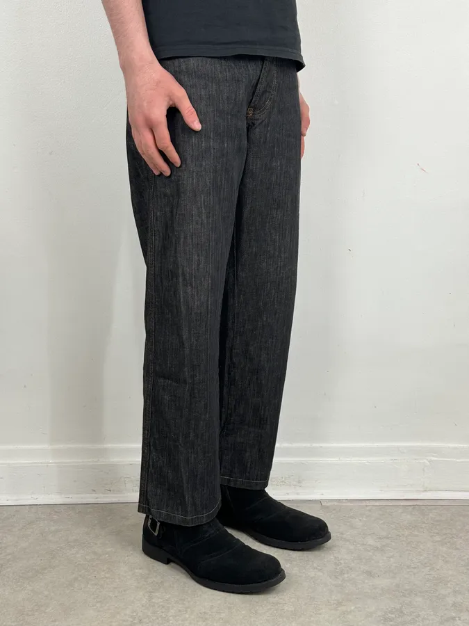2000s Moschino Large Brut Navy Denim Jeans - Image 3