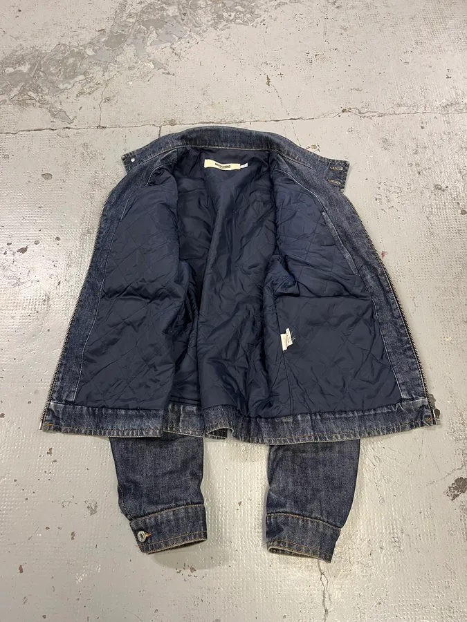 2000s Moschino Multi-Zip Blue Worker Denim Jacket - Image 9