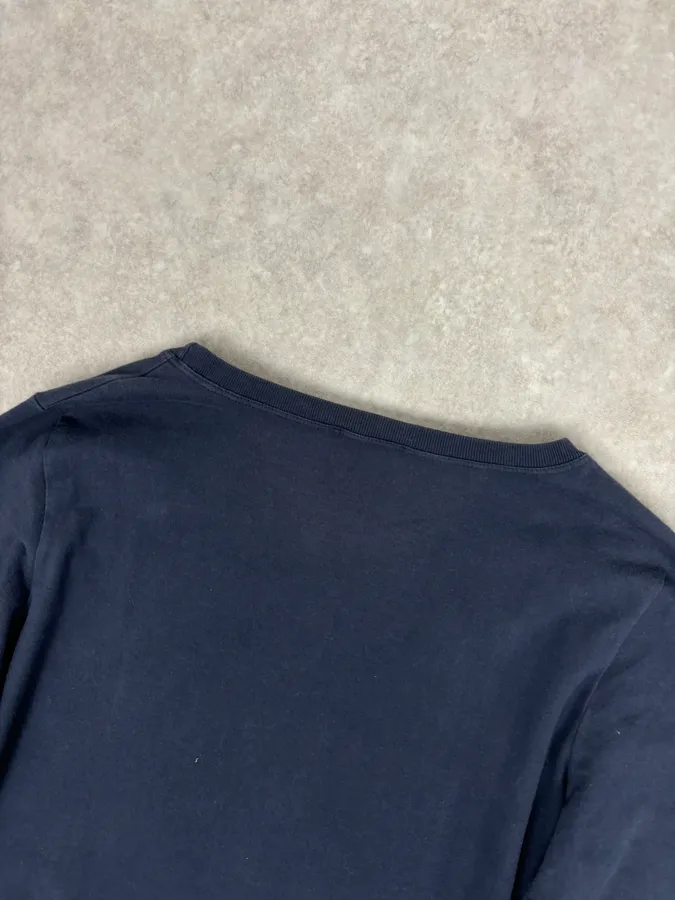 2000s Moschino Navy Mona Lisa Studded Graphic Longsleeve T-Shirt - Image 6