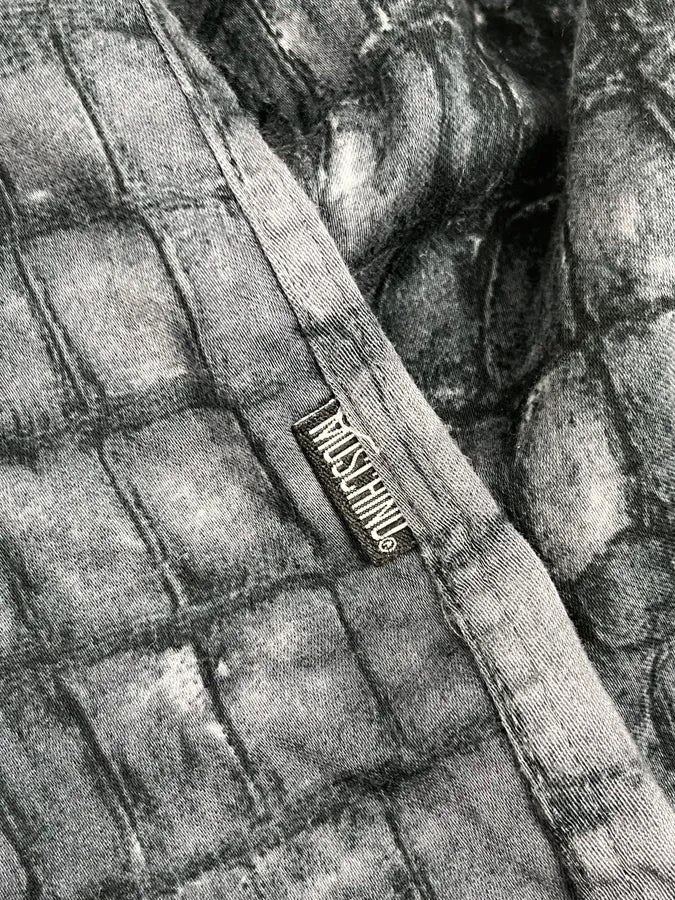 2000s Moschino Navy Scales Crocodile Effect Shirt - Image 10