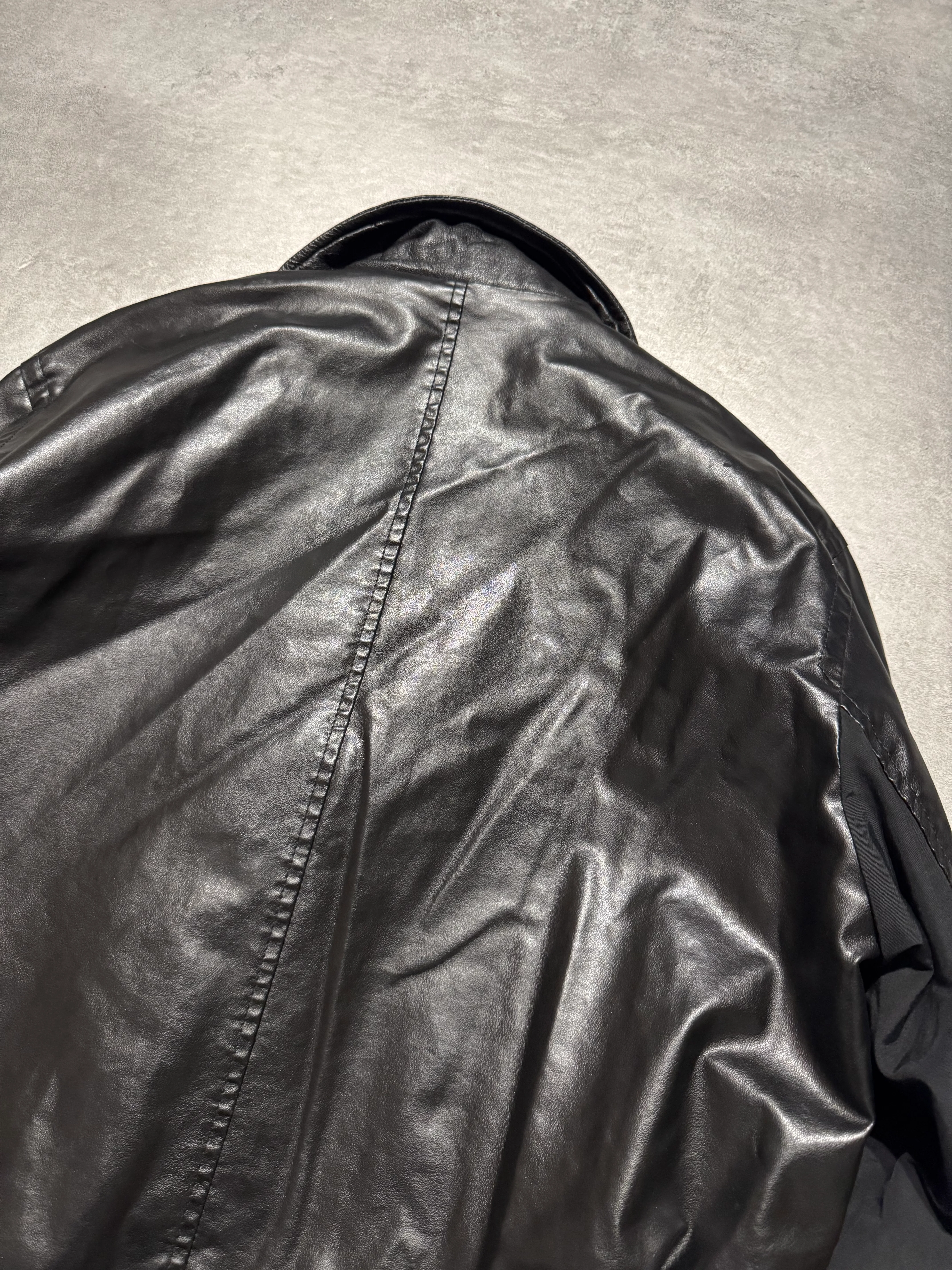2000s Moschino Nylon Hybrid Black Cropped Jacket - Image 5