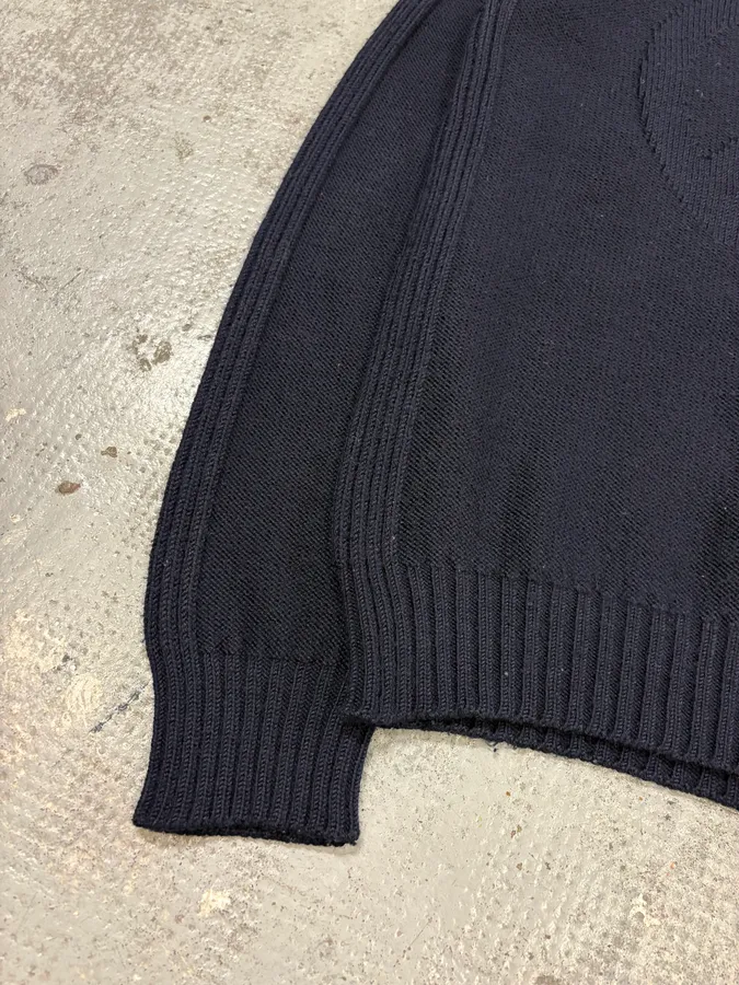 2000s Moschino Peace Navy Wool Sweater - Image 7