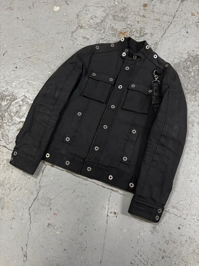 2000s Moschino Studded Black Cargo Jacket - Image 3