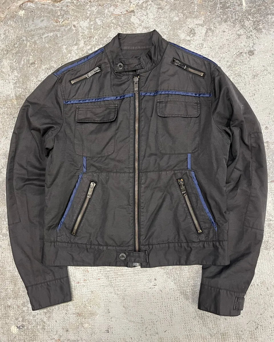 2000s Moschino Utility Black Worker Bomber Jacket