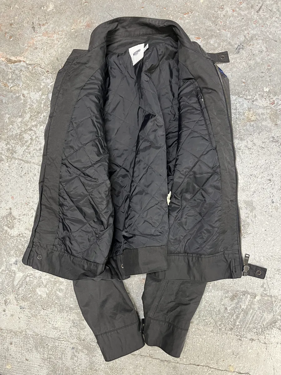 2000s Moschino Utility Black Worker Bomber Jacket - Image 5