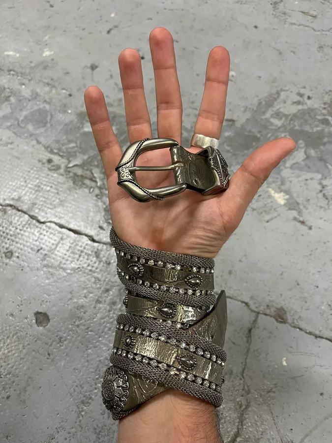 2000s Nanni Fantasy Ornament Metal Cowboy Belt