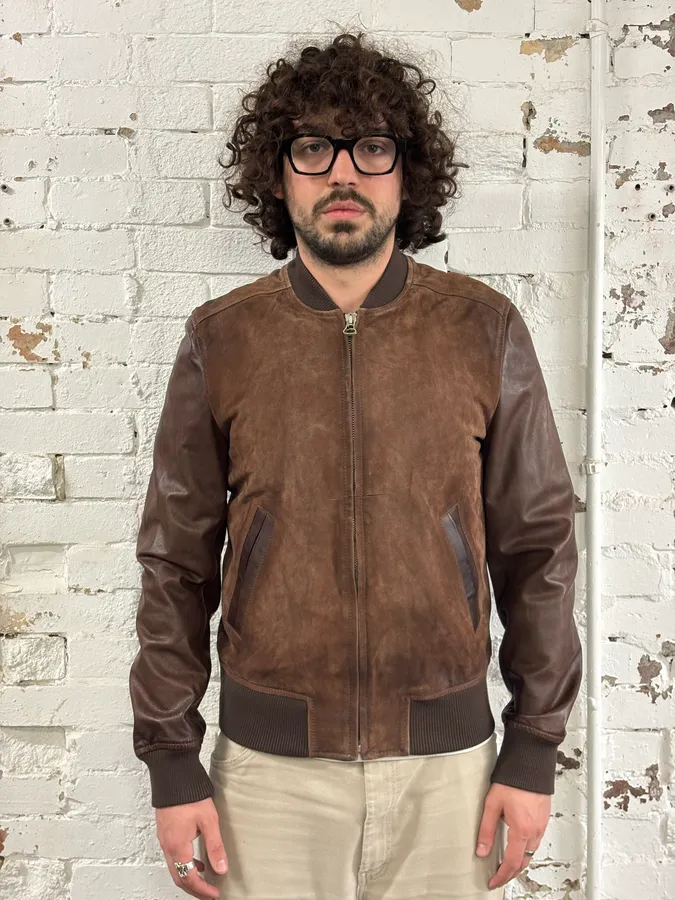 2000s Pierre Balmain Brown Suede Bomber Jacket - Image 4