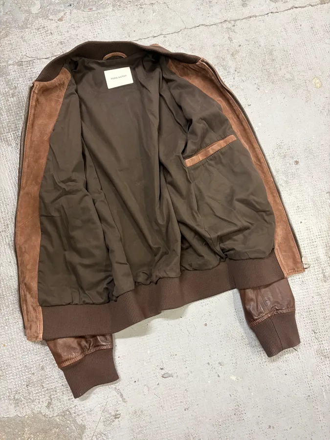 2000s Pierre Balmain Brown Suede Bomber Jacket - Image 7