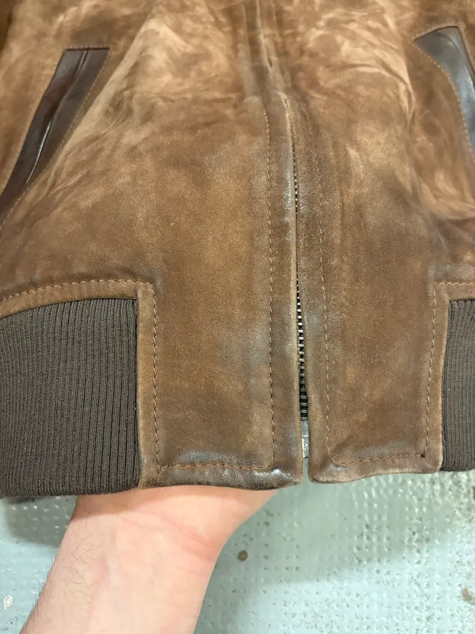 2000s Pierre Balmain Brown Suede Bomber Jacket - Image 9
