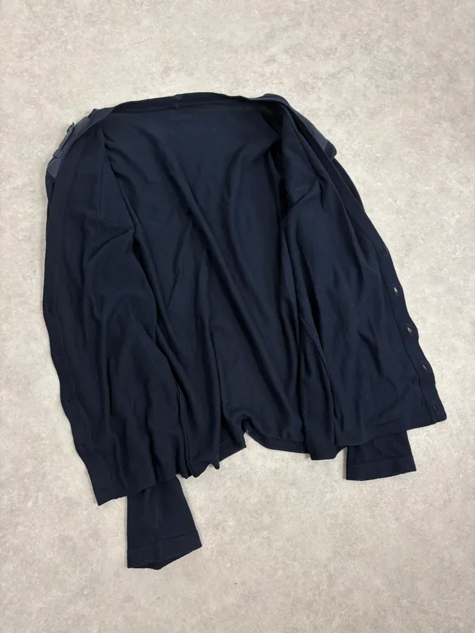 2000s Pierre Balmain Navy Patch Wool Cardigan - Image 7