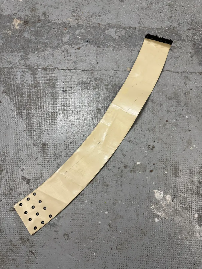 2000s Plein Sud Beig Leather Patchwork Belt - Image 7