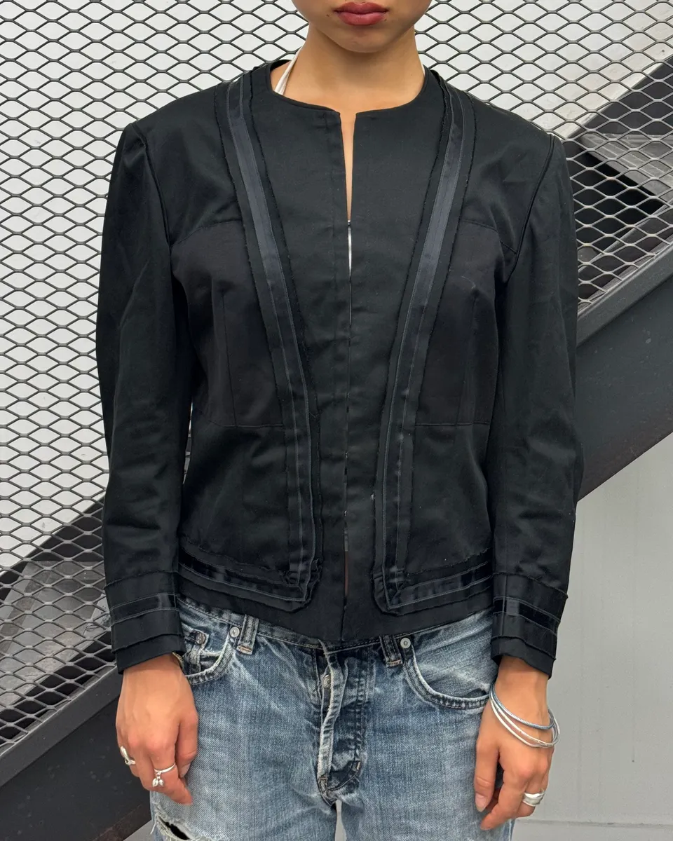 2000s Plein Sud Black Contrast Stitch Light Jacket - Image 2