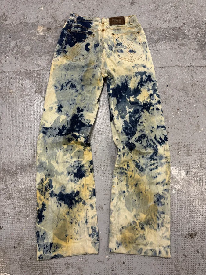 2000s Plein Sud Blue Psychedelic Denim Jeans - Image 2