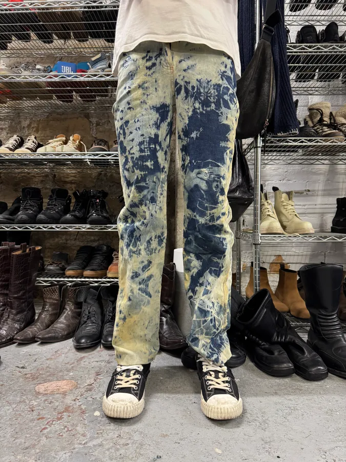 2000s Plein Sud Blue Psychedelic Denim Jeans - Image 8