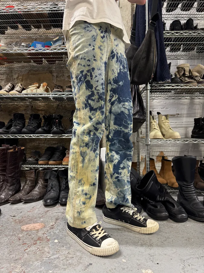 2000s Plein Sud Blue Psychedelic Denim Jeans - Image 9