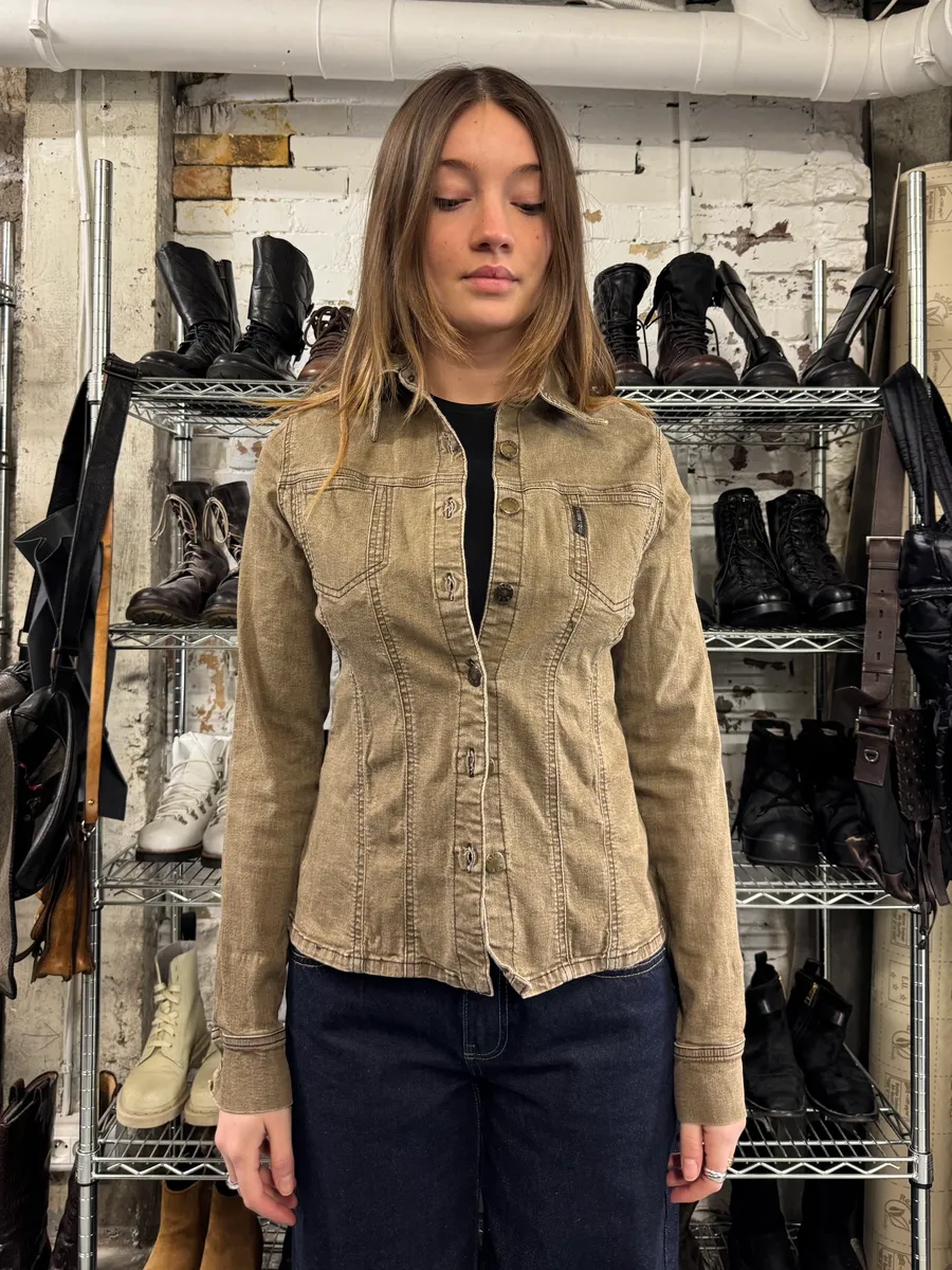 2000s Plein Sud Kaki Denim Shirt