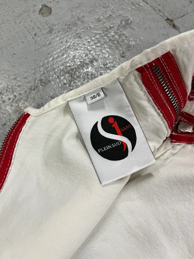 2000s Plein Sud Red Zip White Dress - Image 10