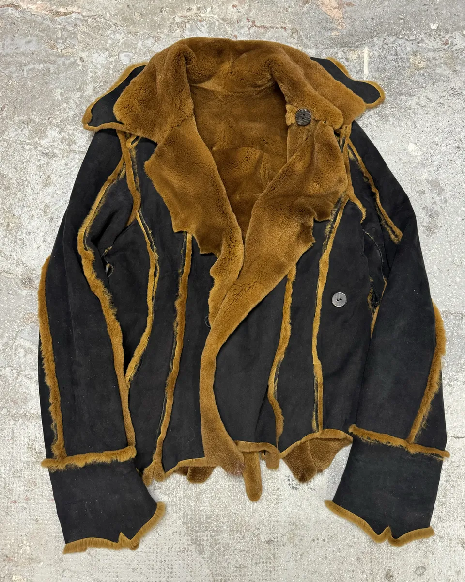 2000s Plein Sud Reversible Camel Fur & Obscure Coat Jacket