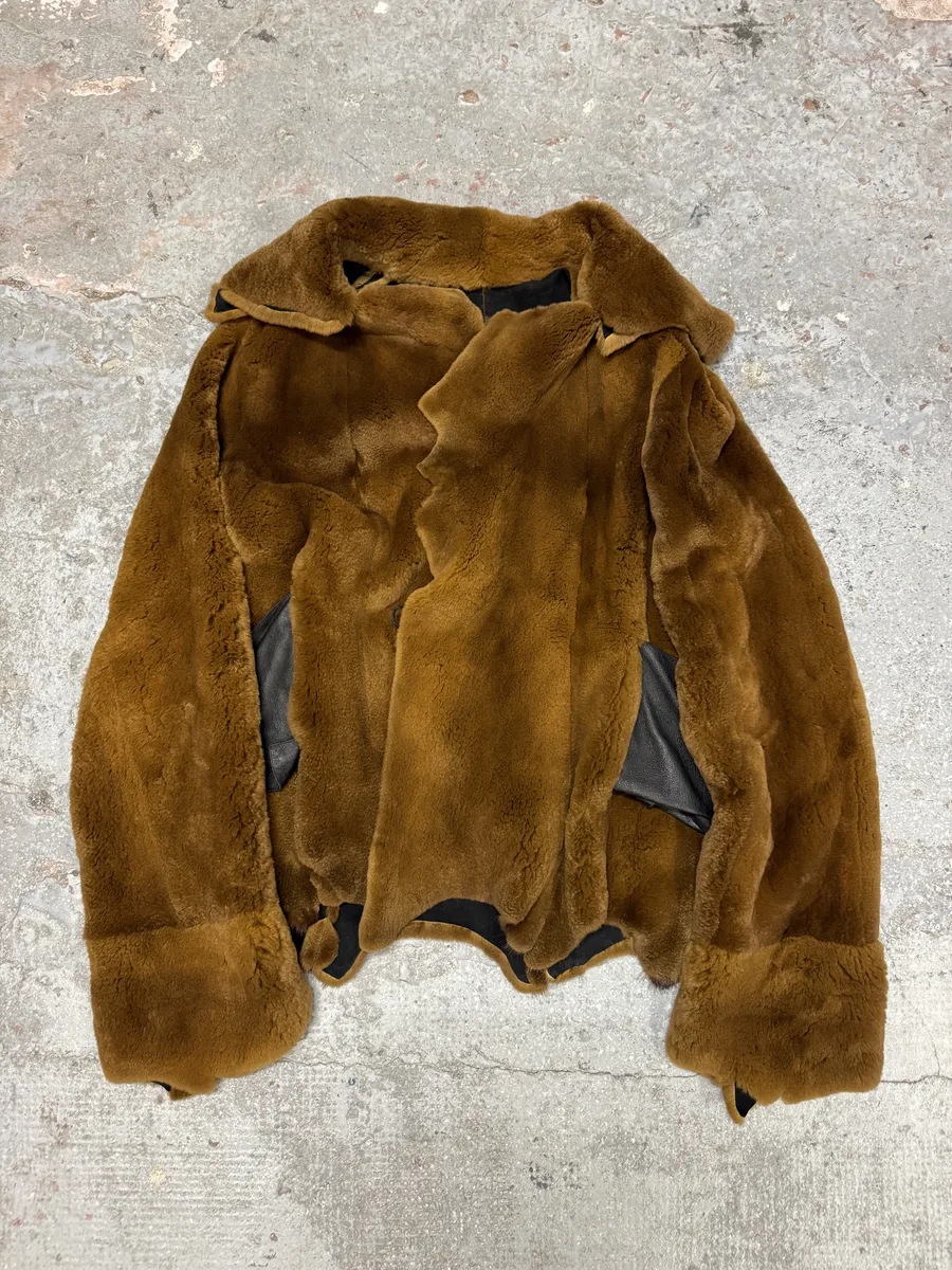 2000s Plein Sud Reversible Camel Fur & Obscure Coat Jacket - Image 6