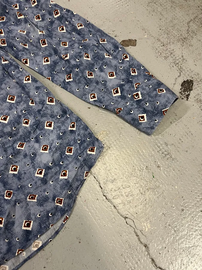 2000s Prada Abstract Cloud Blue Shirt - Image 6