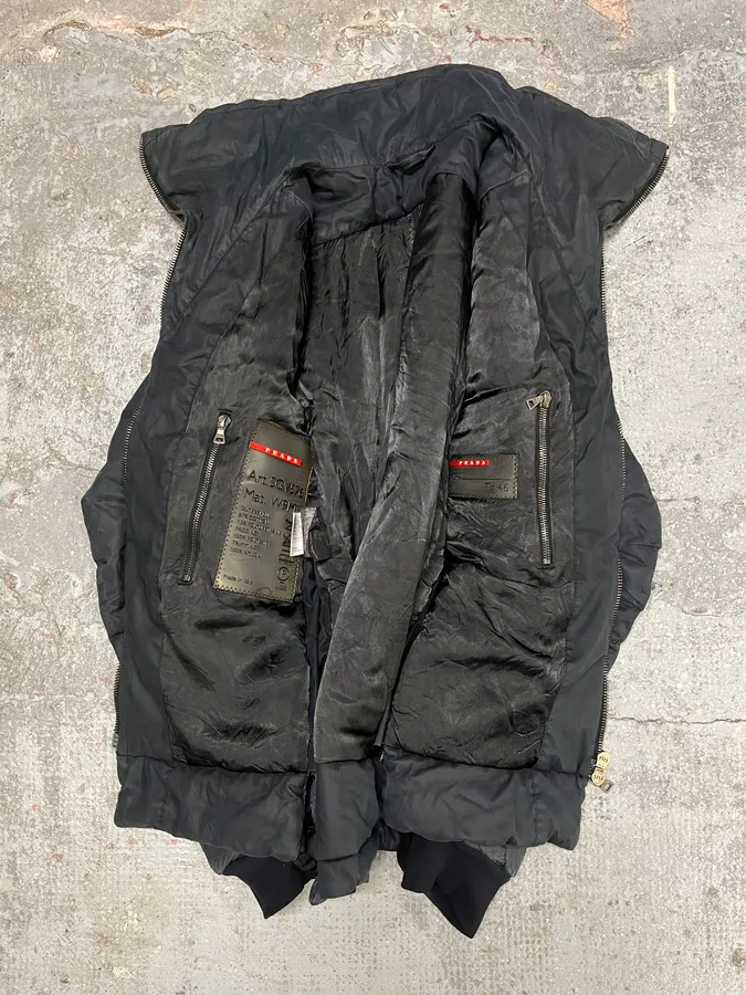 2000s Prada Aero Dark Contemporary Bomber Jacket - Image 6