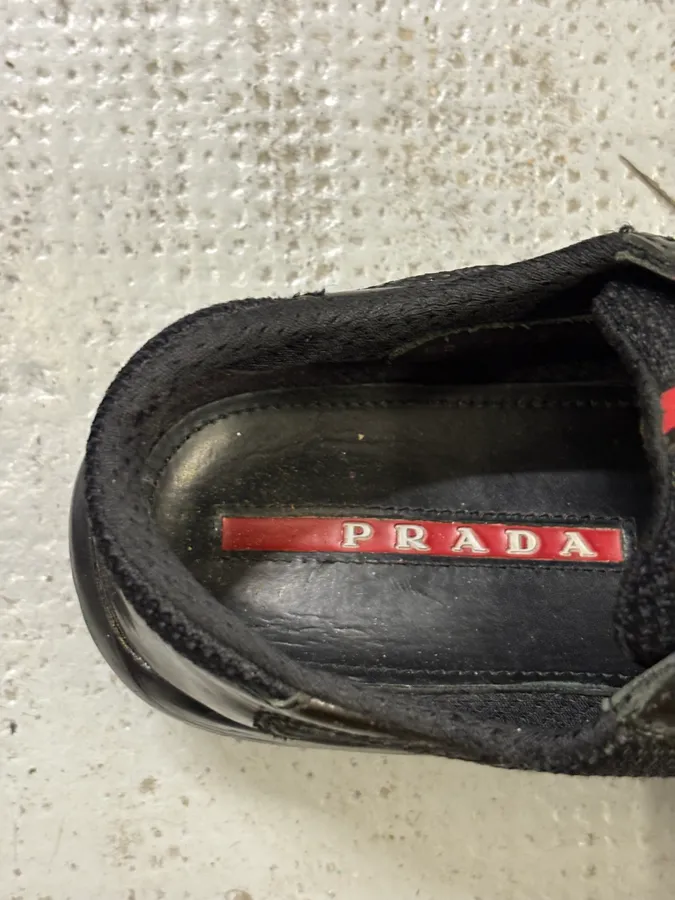 2000s Prada Americas Cup Dark Green Sneakers - Image 7