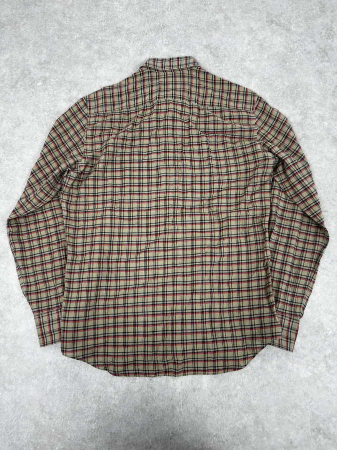 2000s Prada Beige Checkered Classy Shirt - Image 4