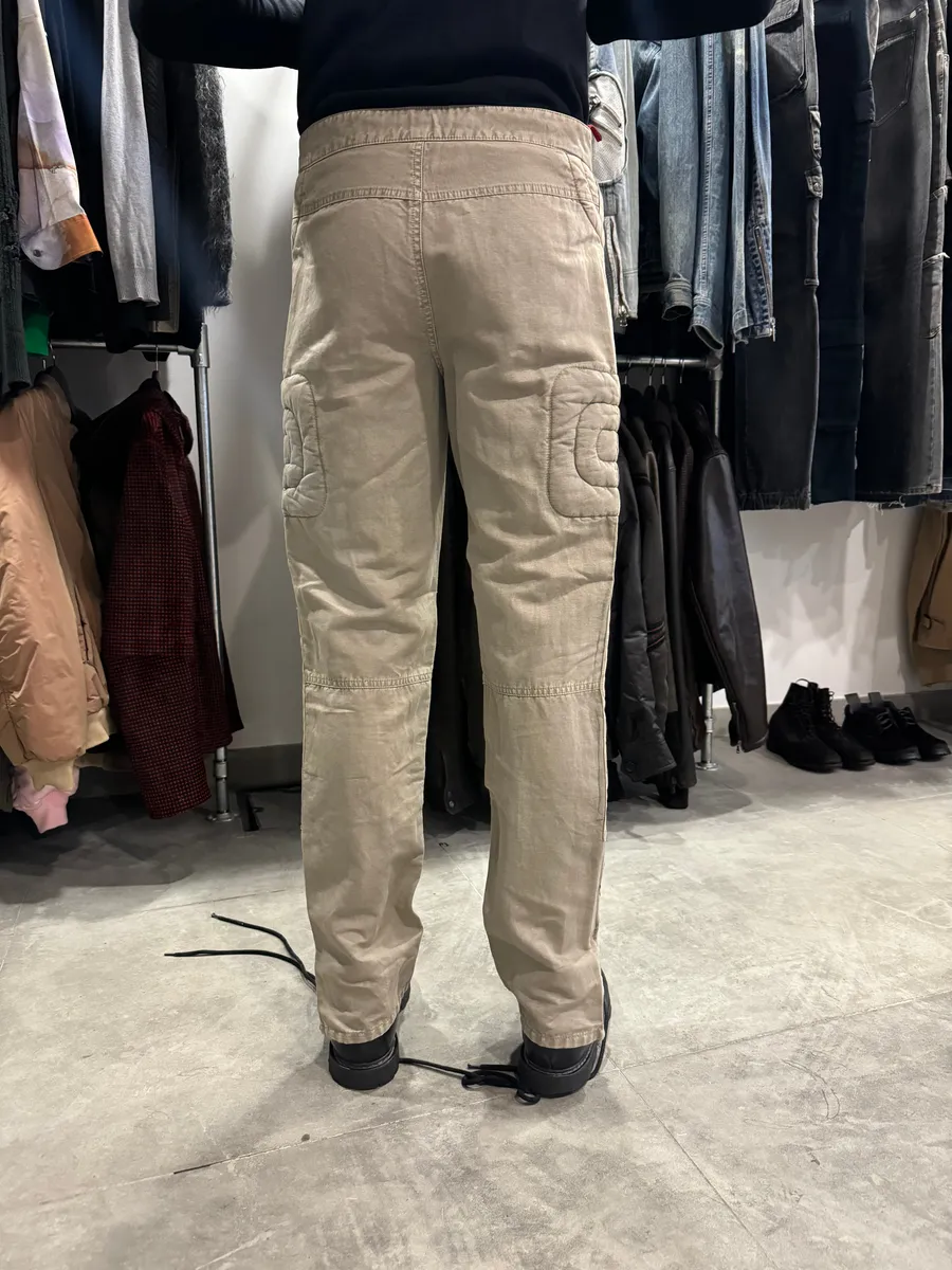 2000s Prada Beige Moto Padded Biker Soft Pants - Image 14