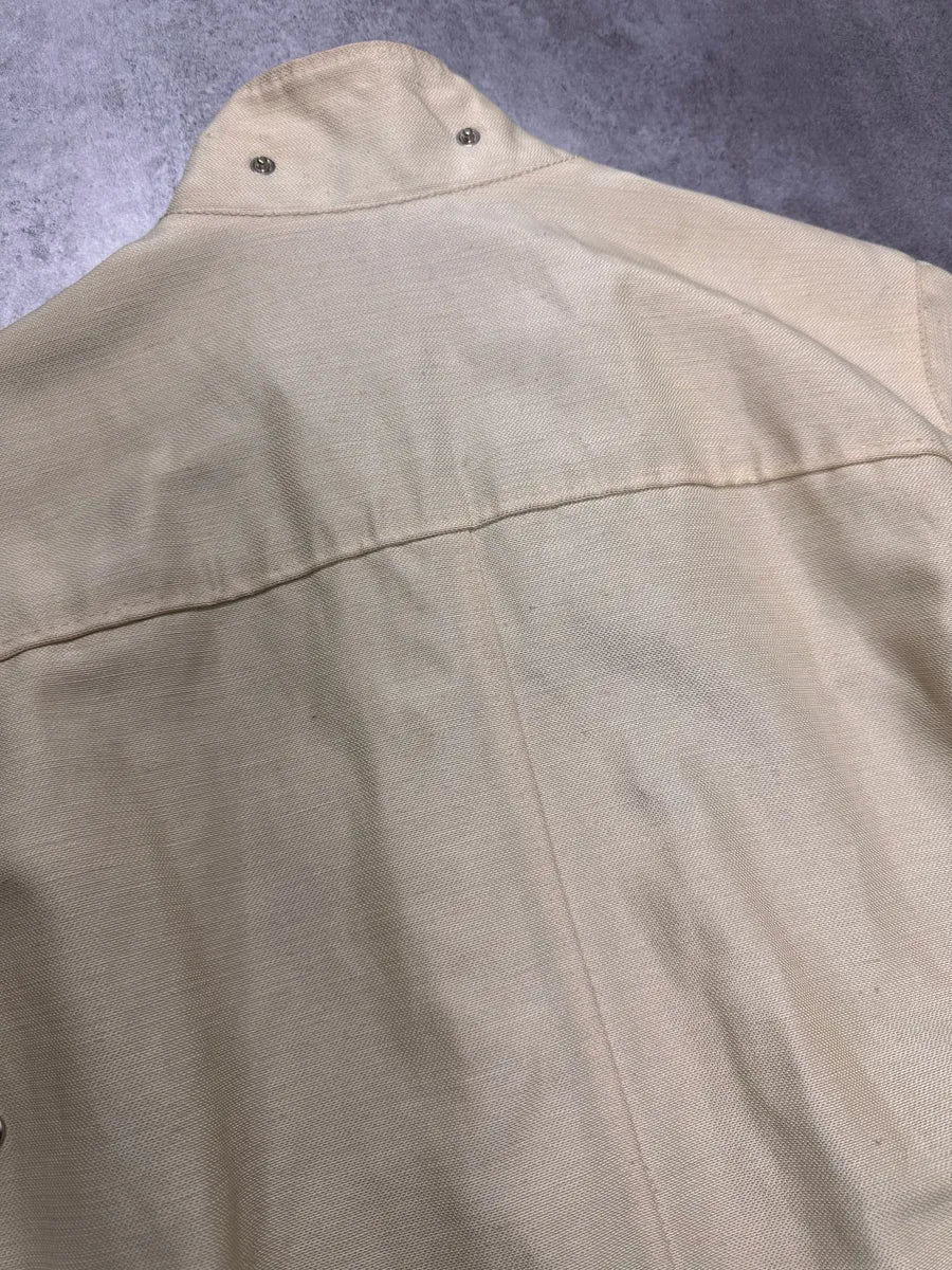 2000s Prada Beige Nylon Linen Jacket - Image 6