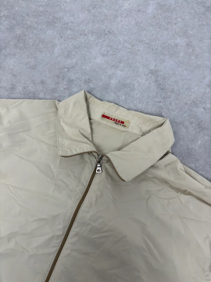 2000s Prada Beige Nylon Zip-Up Jacket - Image 4
